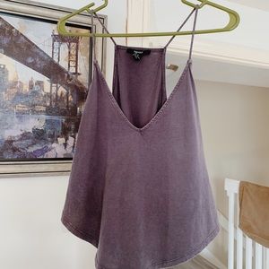 Forever 21 M Dark Grey Loose Halter Crop Top